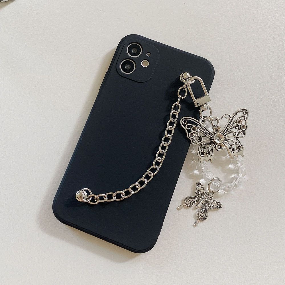 Aesthetic Cross Pattern Black Phone Case For iPhone14 13 12 11Pro Max XR XS  X mini SE 7 8 Plus Soft Silicone TPU Case Back Cover