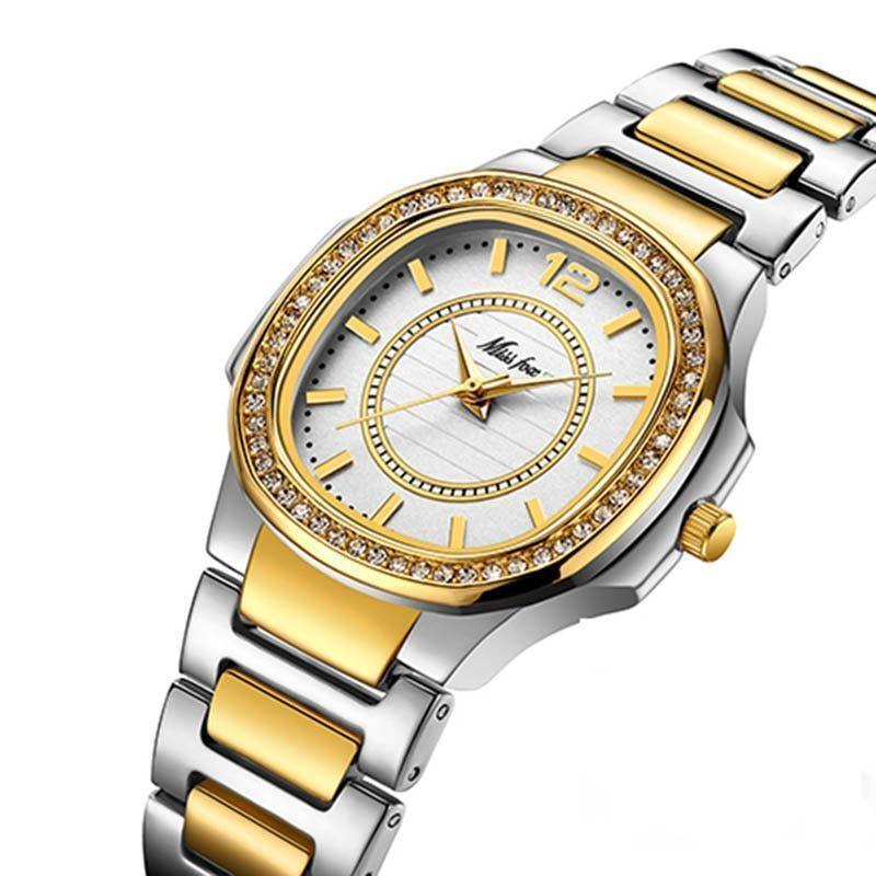 Diamond Quartz Stainless Steel Simple Watches For Women&