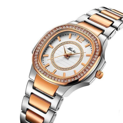 Diamond Quartz Stainless Steel Simple Watches For Women&