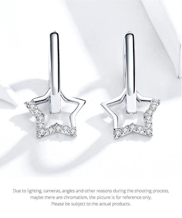 Drop Earrings Charm Jewelry - Clear Star - BSE276 - Touchy Style