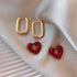 Drop Earrings Charm Jewelry ECJTXY51 French Red Heart Accessories - Touchy Style .