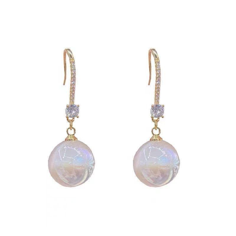 Drop Earrings Charm Jewelry ECJTXY54 Dreamy Temperament Colored Pearl Pendant - Touchy Style