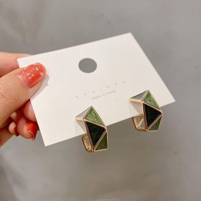 Drop Glaze Geometric Dangle Earrings Charm Jewelry XYS0115 - Touchy Style