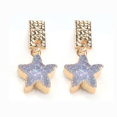 Druzy Stone Moon Romantic Star Dangle Mini Earrings Charm Jewelry BS0310 - Touchy Style