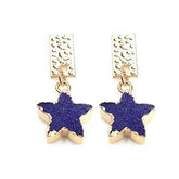 Druzy Stone Moon Romantic Star Dangle Mini Earrings Charm Jewelry BS0310 - Touchy Style