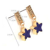 Druzy Stone Moon Romantic Star Dangle Mini Earrings Charm Jewelry BS0310 - Touchy Style