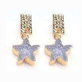 Druzy Stone Moon Romantic Star Dangle Mini Earrings Charm Jewelry BS0310 - Touchy Style