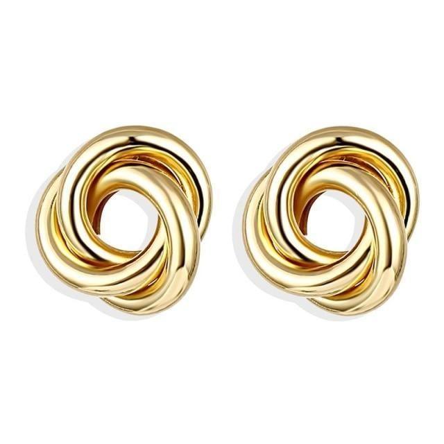 Earring Charm Jewelry 2021 Big Circle Round Hoop Earrings Statement Golden Punk Charm - Touchy Style