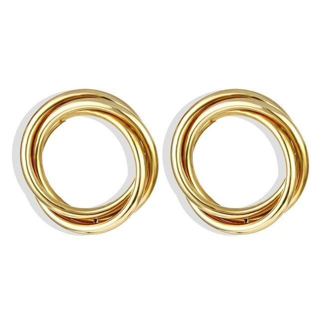 Earring Charm Jewelry 2021 Big Circle Round Hoop Earrings Statement Golden Punk Charm - Touchy Style