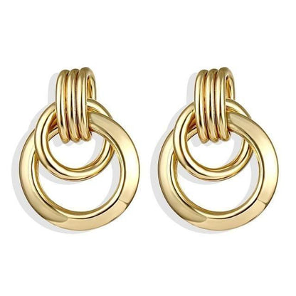 Earring Charm Jewelry 2021 Big Circle Round Hoop Earrings Statement Golden Punk Charm - Touchy Style