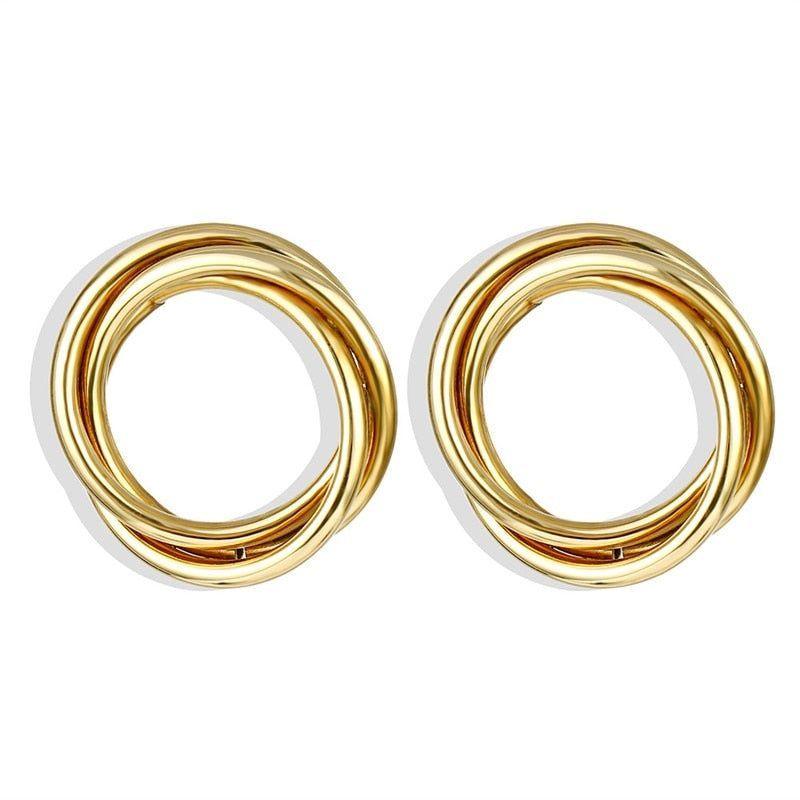 Earring Charm Jewelry 2021 Big Circle Round Hoop Earrings Statement Golden Punk Charm - Touchy Style