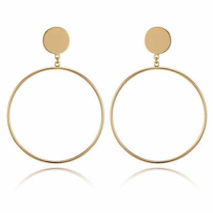 Earring Charm Jewelry 2021 Big Circle Round Hoop Earrings Statement Golden Punk Charm - Touchy Style