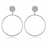 Earring Charm Jewelry 2021 Big Circle Round Hoop Earrings Statement Golden Punk Charm - Touchy Style .