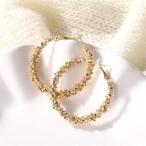 Earring Charm Jewelry 2021 Big Circle Round Hoop Earrings Statement Golden Punk Charm - Touchy Style