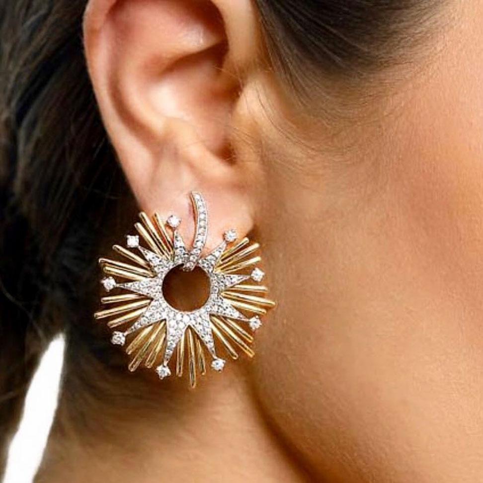 Earring Charm Jewelry 2021 Fireworks Flower Full Micro Paved Crystal Zircon Drop Earring Fashion - Touchy Style