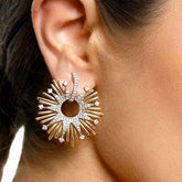 Earring Charm Jewelry 2021 Fireworks Flower Full Micro Paved Crystal Zircon Drop Earring Fashion - Touchy Style .