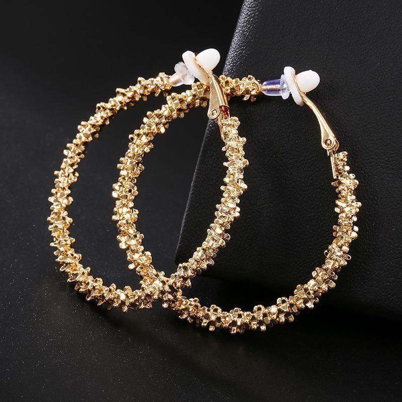 Earring Charm Jewelry 2021 Trendy Vintage Big Round Hoop Clip on Earrings Punk Charm - Touchy Style