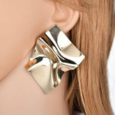 Earring Charm Jewelry Big Square Punk Folded Stud Earrings OOS0329 - Touchy Style .