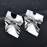 Earring Charm Jewelry Big Square Punk Folded Stud Earrings OOS0329 - Touchy Style .