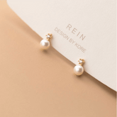 Earring Charm Jewelry Genuine 925 Sterling Silver Geometric Zircon Pearl Mini Small Stud Korean Style 2021 - Touchy Style .