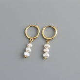 Earring Charm Jewelry Genuine 925 Sterling Silver Natural Freshwater Baroque Pearl Earrings 2021 - Touchy Style .