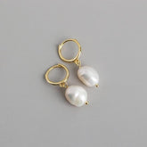 Earring Charm Jewelry Genuine 925 Sterling Silver Natural Freshwater Baroque Pearl Earrings 2021 - Touchy Style .