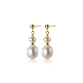 Earring Charm Jewelry Genuine 925 Sterling Silver Natural Freshwater Baroque Pearl Earrings 2021 - Touchy Style .