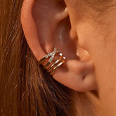 Earring Charm Jewelry Simple Metal Ear clip Minimalist Copper Geometric YOS0250 - Touchy Style