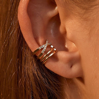 Earring Charm Jewelry Simple Metal Ear clip Minimalist Copper Geometric YOS0250 - Touchy Style