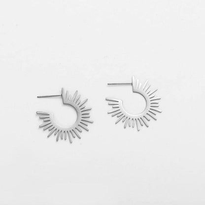 Earring Charm Jewelry Stainless Steel Metal Geometric Gold Color 18 K Texture YOS1113 - Touchy Style