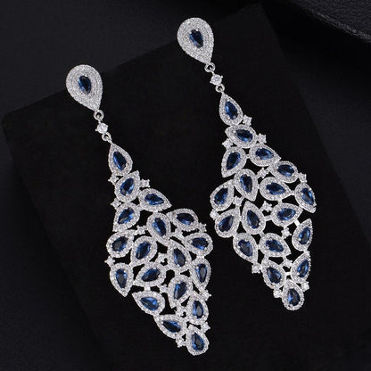 Earrings Charm Jewelry Big Long Austrian Crystal G477 - Touchy Style