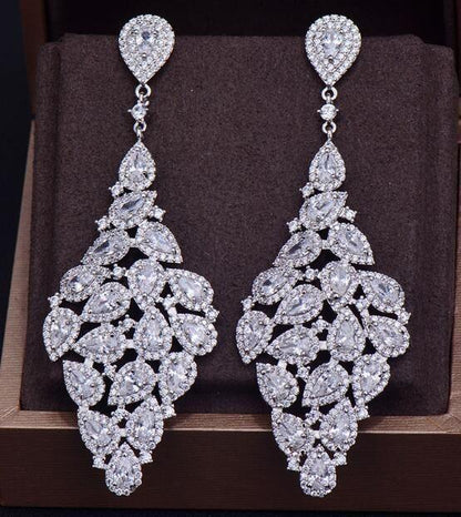 Earrings Charm Jewelry Big Long Austrian Crystal G477 - Touchy Style