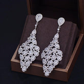 Earrings Charm Jewelry Big Long Austrian Crystal G477 - Touchy Style