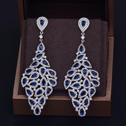 Earrings Charm Jewelry Big Long Austrian Crystal G477 - Touchy Style