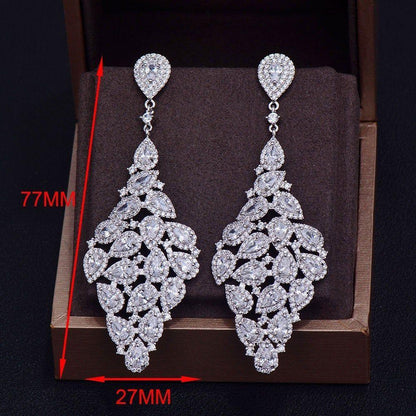 Earrings Charm Jewelry Big Long Austrian Crystal G477 - Touchy Style