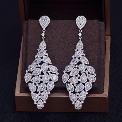 Earrings Charm Jewelry Big Long Austrian Crystal G477 - Touchy Style