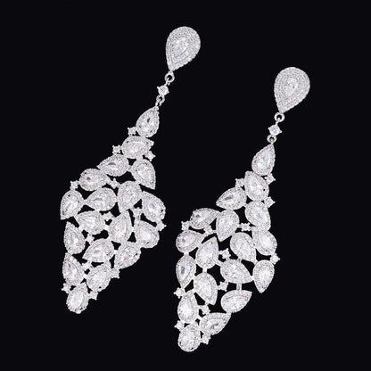 Earrings Charm Jewelry Big Long Austrian Crystal G477 - Touchy Style