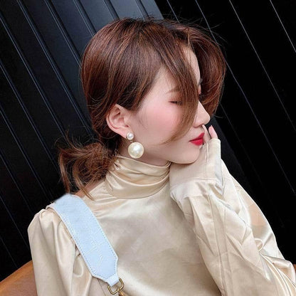 Earrings Charm Jewelry Big Pearl Korean Style 