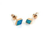 Earrings Charm Jewelry Exquisite Rhombic Blue Opal Fashion 