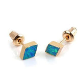 Earrings Charm Jewelry Exquisite Rhombic Blue Opal Fashion 