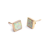 Earrings Charm Jewelry Exquisite Rhombic Blue Opal Fashion 