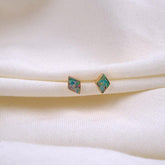 Earrings Charm Jewelry Exquisite Rhombic Blue Opal Fashion 