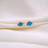 Earrings Charm Jewelry Exquisite Rhombic Blue Opal Fashion 