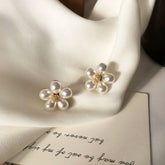 Earrings Charm Jewelry Faux Pearl Flower Fashion ET432 - Touchy Style .