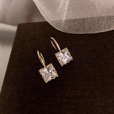 Earrings Charm Jewelry Gem Square Classic Pattern 