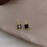 Earrings Charm Jewelry Gem Square Classic Pattern 