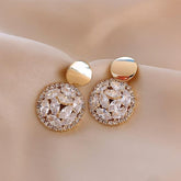 Earrings Charm Jewelry Geometric Big Crystals Pattern 