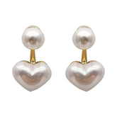 Earrings Charm Jewelry Heart Pearl Fine White Accessory DM20X88 - Touchy Style