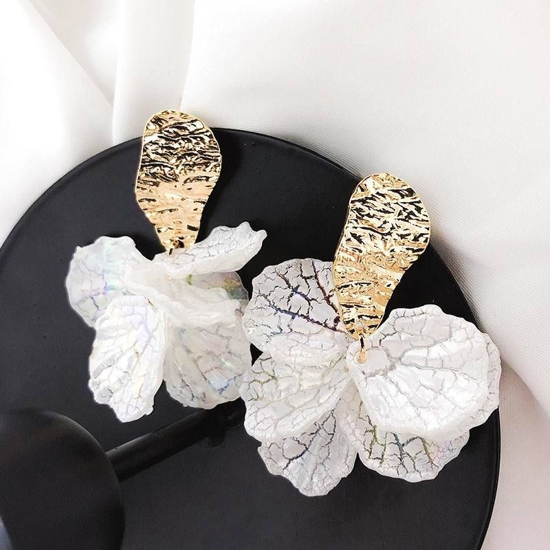 Earrings Charm Jewelry Korean White Flower Pattern - Touchy Style