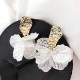 Earrings Charm Jewelry Korean White Flower Pattern - Touchy Style .